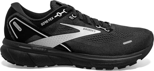 Men's Brooks Ghost 14 GTX, Black/Black/Ebony, 8.5 D Medium