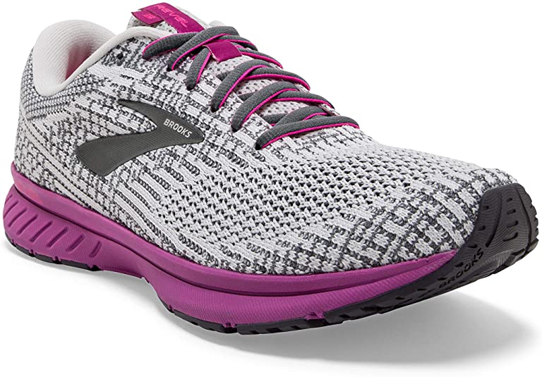 Women's Brooks Revel 3, Grey/Primer/Hollyhock, 8 B Medium