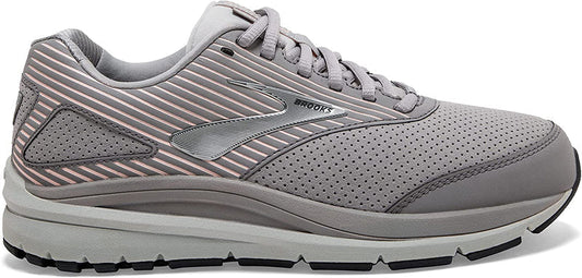 Women's Brooks Addiction Walker Suede, Alloy/Oyster/Peach, 10.5 D Wide