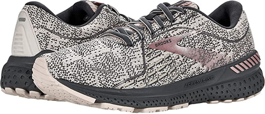 Women's Brooks Adrenaline GTS 21, Almond/Ombre/Metallic, 6.5 B Medium