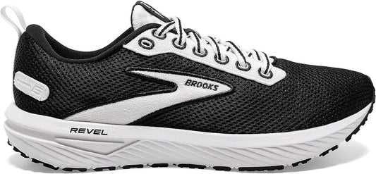 Women's Brooks Revel 6, Black/White, 9 B Medium