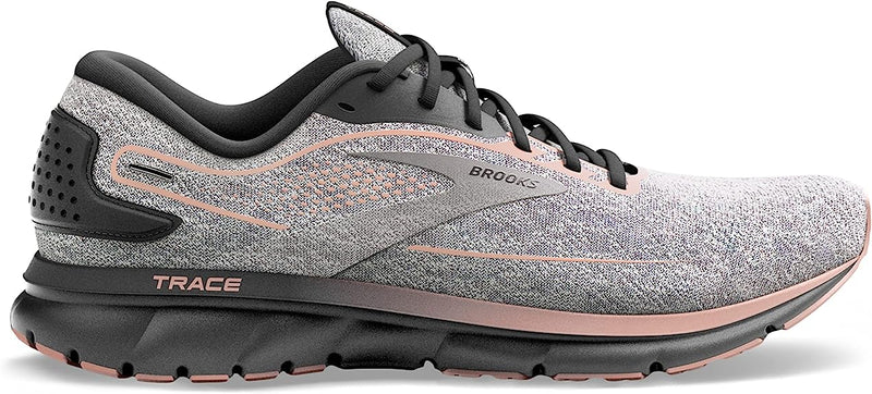 Women's Brooks Trace 2, Grey/Blackened Pearl/Peach, 8 B Medium
