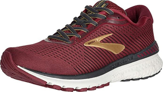 Women's Brooks Adrenaline GTS 20, Red/Gold/Ebony, 6.5 B Medium