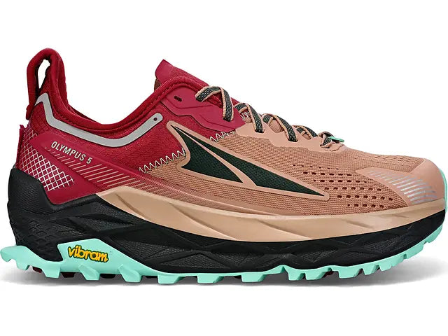 Women's Altra Olympus 5, Brown/Red, 8.5 B Medium
