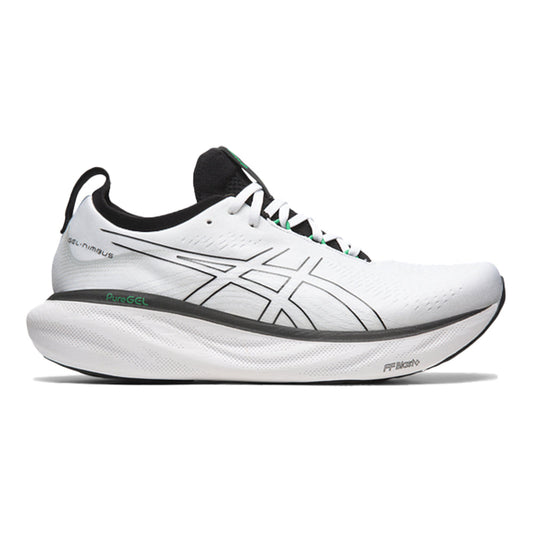 Men's Asics Gel-Nimbus 25, White/Black, 9.5 D Medium