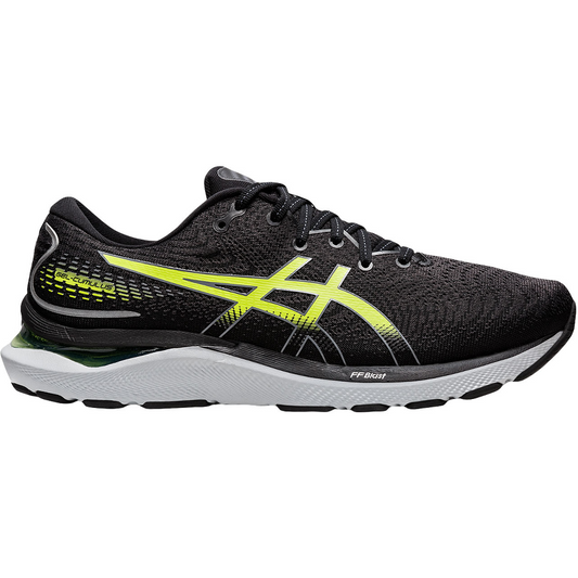 Men's Asics GEL-Cumulus 24, Black/Hazard Green, 11.5 D Medium