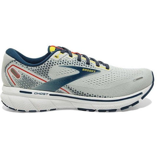 Men's Brooks Ghost 14, Grey/Titan/Maize, 12 D Medium