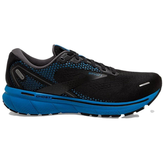 Men's Brooks Ghost 14, Black/Blackened Pearl/Blue, 14 D Medium