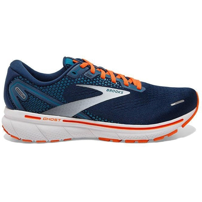 Men's Brooks Ghost 14, Titan/Teal/Flame, 11 D Medium