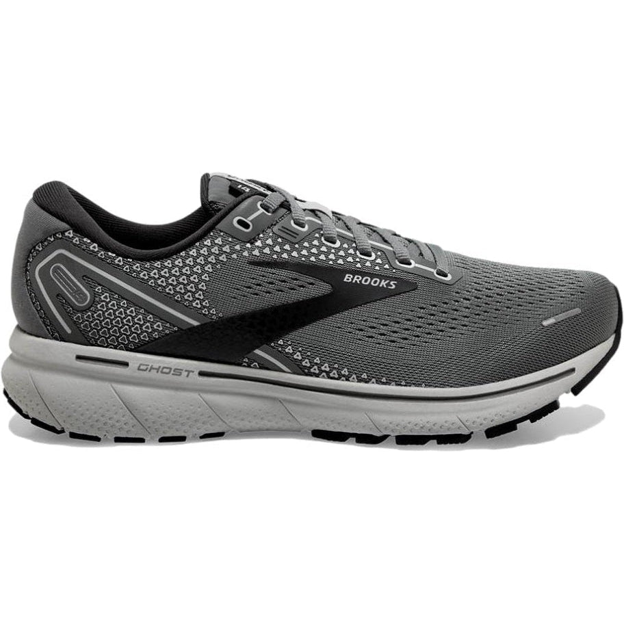 Men's Brooks Ghost 14, Grey/Alloy/Oyster, 14 2E Wide