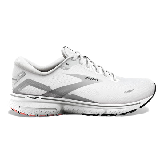 Men's Brooks Ghost 15, White/Black/Flame, 13 D Medium
