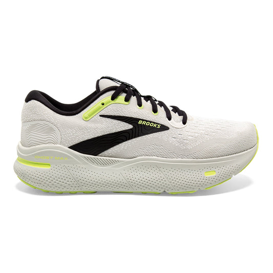 Men's Brooks Ghost Max, Grey/Black/Sharp Green, 11 D Medium