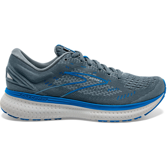 Men's Brooks Glycerin 19, Quarry/Grey/Dark Blue, 10 D Medium