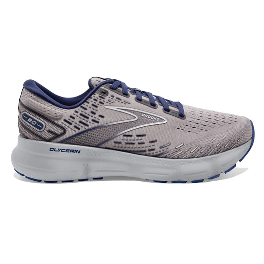 Men's Brooks Glycerin 20, Alloy/Grey/Blue Depths, 8.5 D Medium