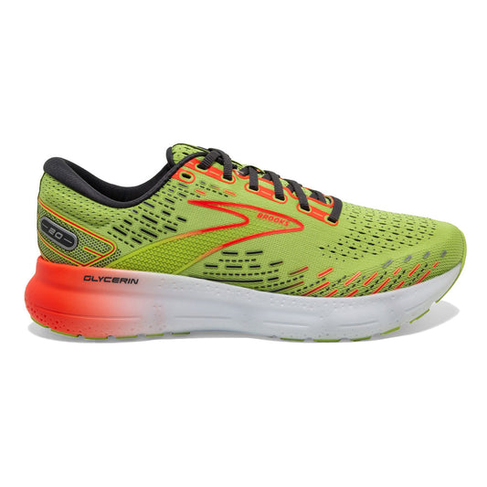 Men's Brooks Glycerin 20, Lime/Red/Ebony, 11.5 D Medium