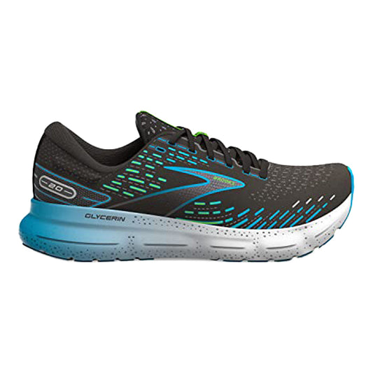 Men's Brooks Glycerin 20, Black/Hawaiian Ocean/Green, 11.5 D Medium