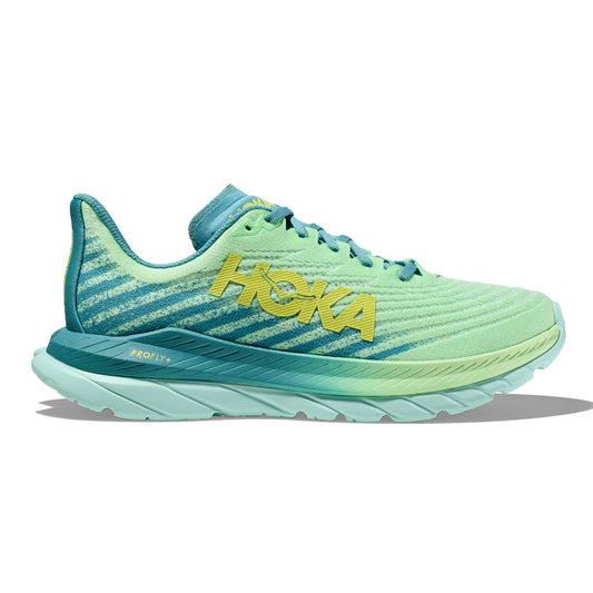 Men's Hoka One One Mach 5, Lime Glow/Ocean Mist, 12 D Medium