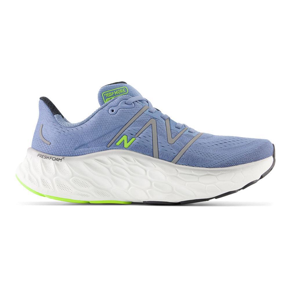 Men's New Balance Fresh Foam X More v4, Mercury Blue/Dark Silver Metallic, 12 D Medium