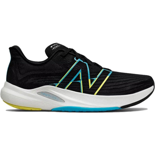 Men's New Balance FuelCell Rebel V2, Black/Virtual Sky/Ghost Pepper, 11.5 D Medium