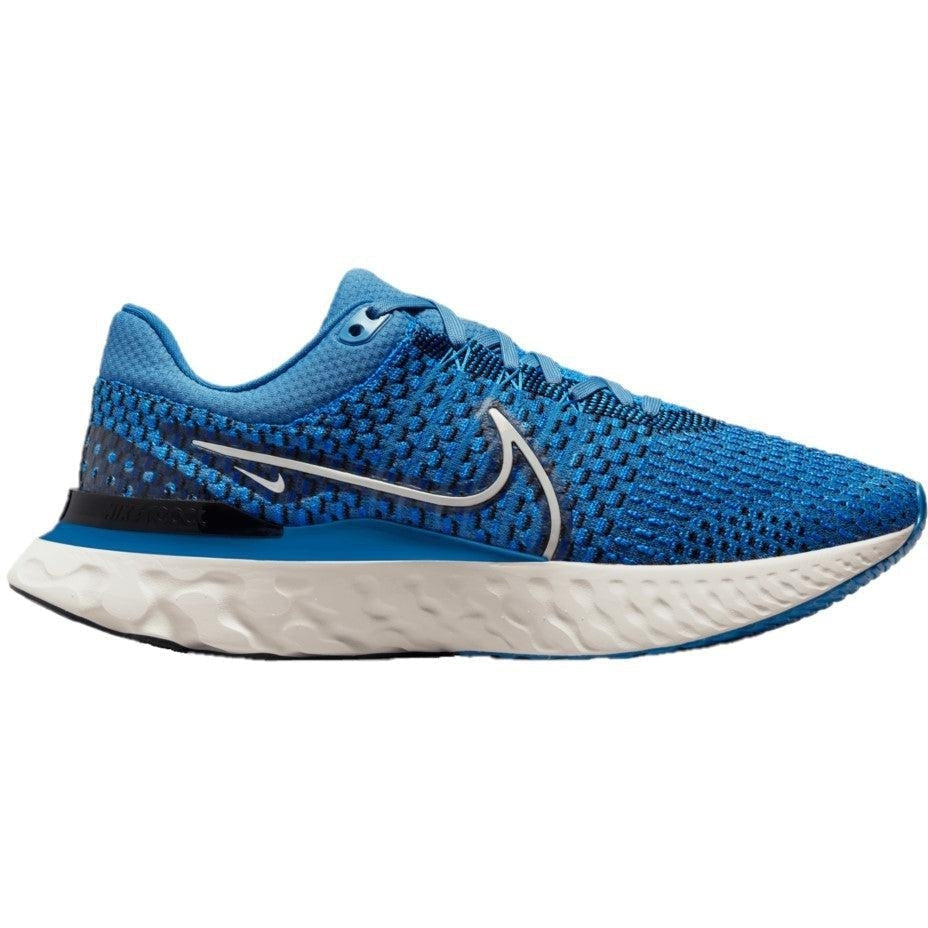 Men's Nike React Infinity Run Flyknit 3, Dutch Blue/Phantom-Black-Blue Glow, 9 D Medium
