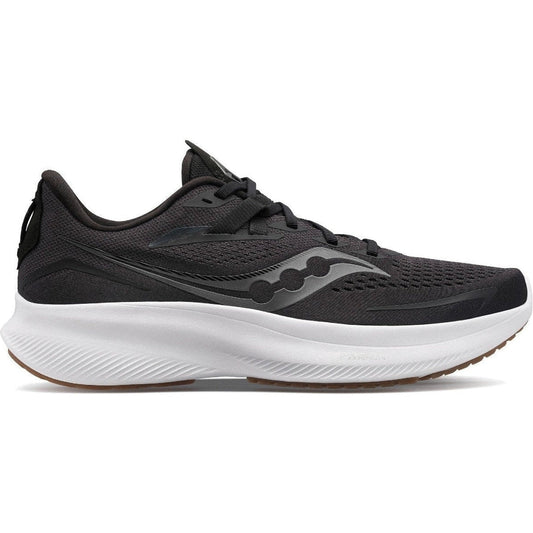 Men's Saucony Ride 15, BLACK/GUM, 8 D Medium