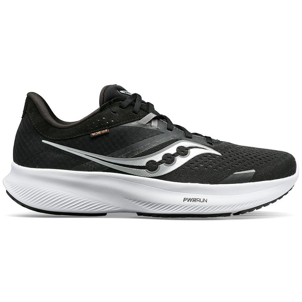 Men's Saucony Ride 16, Black/White, 13 D Medium