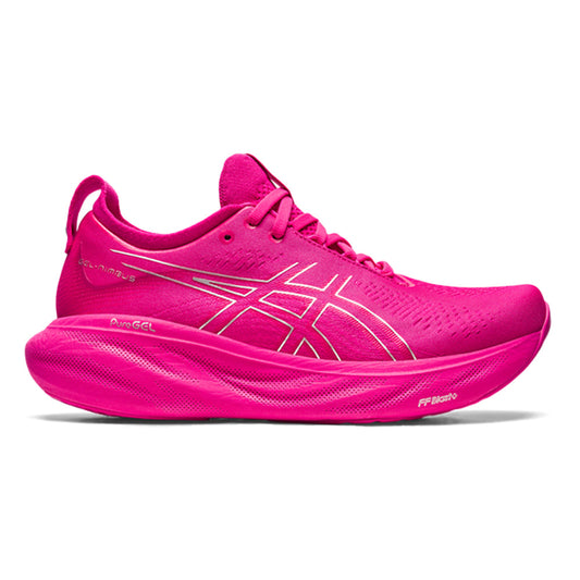 Women's Asics Gel-Nimbus 25, Pink Rave/Pure Silver, 9 B Medium