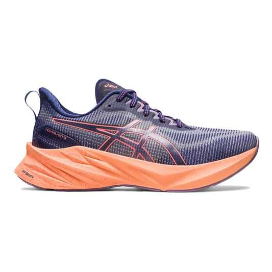 Women's Asics Novablast 3 LE, Indigo Blue/Papaya, 9.5 B Medium