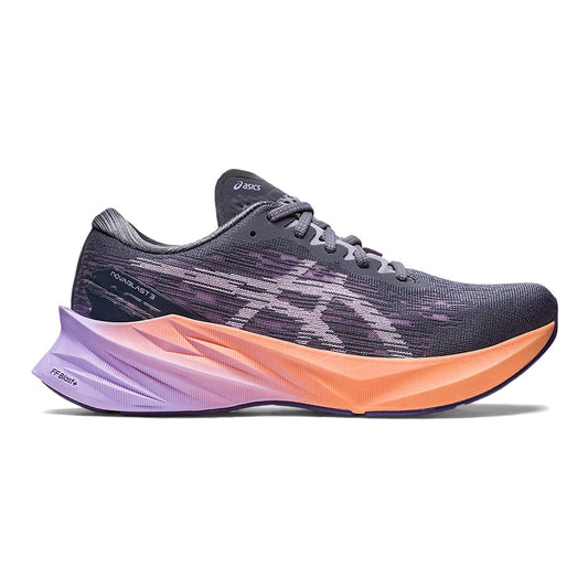 Women's Asics Novablast 3, Metropolis/Dusk Violet, 8 B Medium