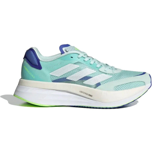 Women's Adidas Adizero Boston 10, Halo Mint/Cloud White/Sonic Ink, 9.5 B Medium