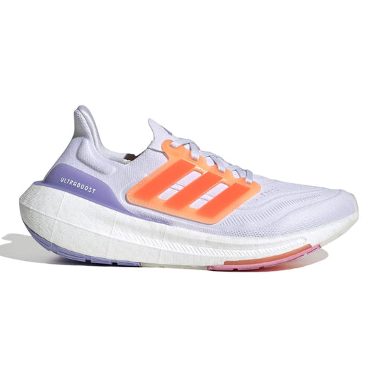 Women's Adidas Ultraboost Light, Cloud White/Solar Red/Beam Pink, 11 B Medium