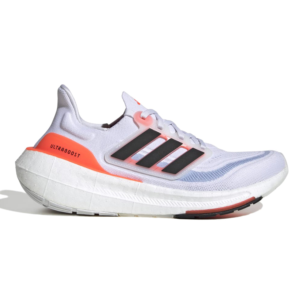 Women's Adidas Ultraboost Light, Cloud White/Core Black/Solar Red, 8 B Medium
