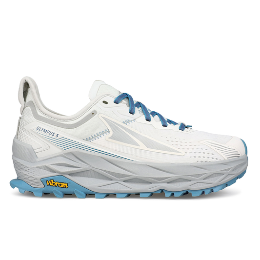 Women's Altra Olympus 5, White/Blue, 9 B Medium