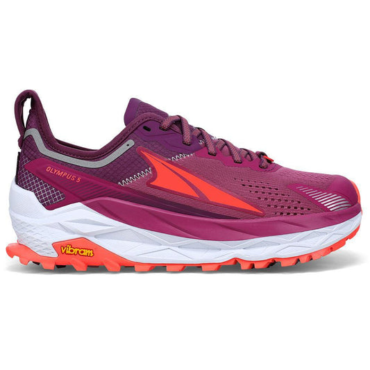 Women's Altra Olympus 5, Purple/Orange, 7 B Medium