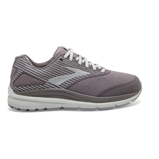 Women's Brooks Addiction Walker Suede, Shark/Alloy/Oyster, 8.5 2E Extra Wide