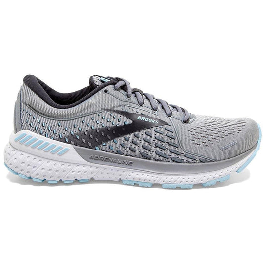 Women's Brooks Adrenaline GTS 21, Oyster/Alloy/Light Blue, 11.5 2A Narrow