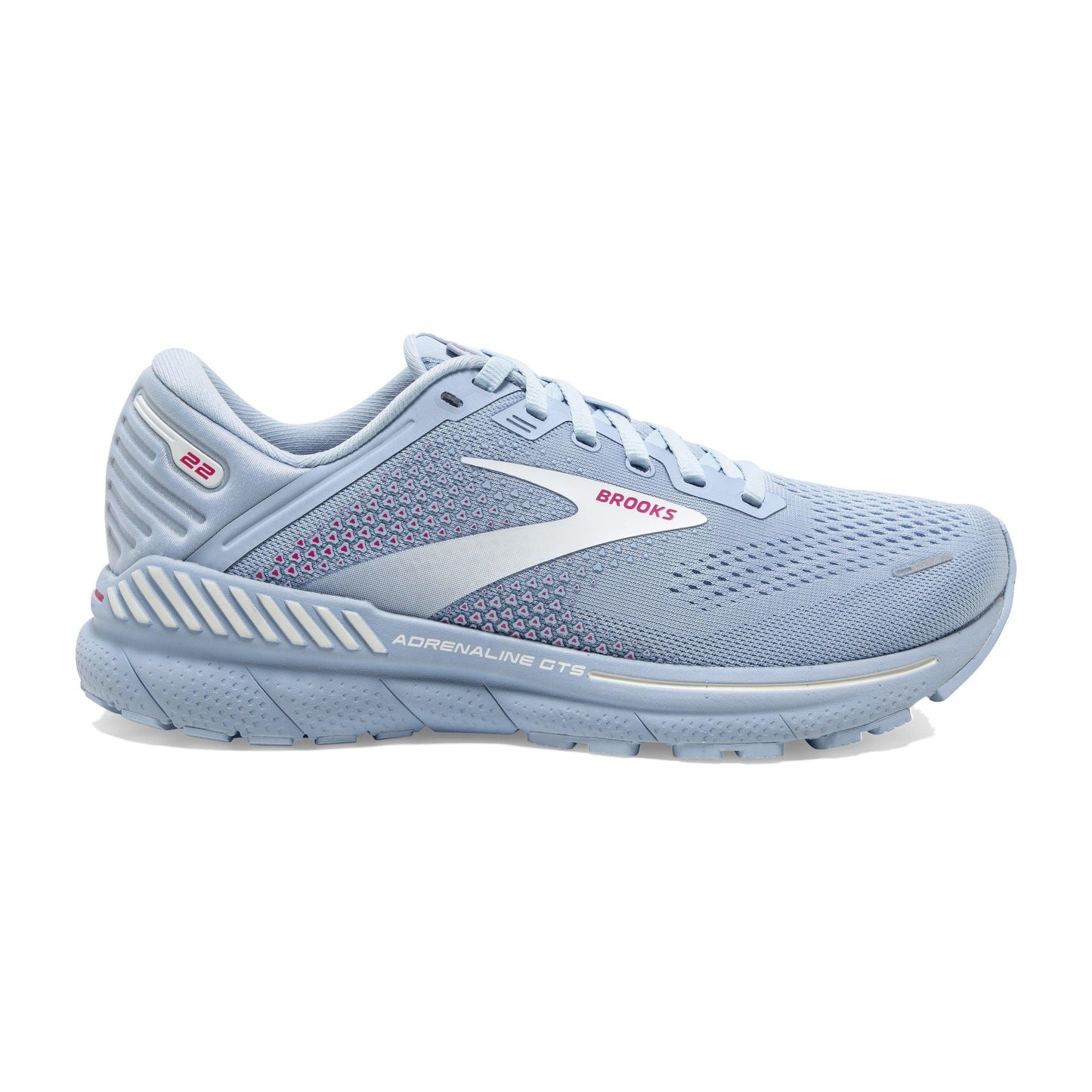 Women's Brooks Adrenaline GTS 22, Kentucky Blue/White/Rose, 7.5 B Medium