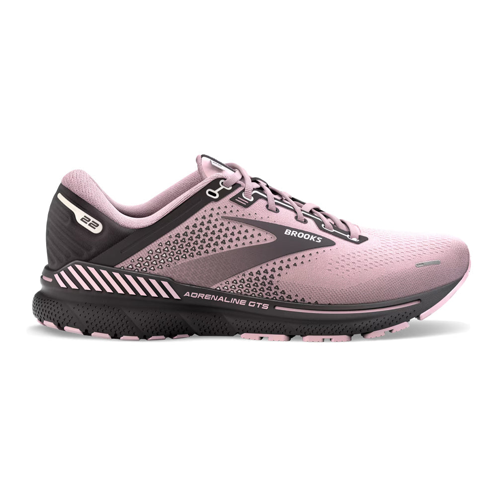 Women's Brooks Adrenaline GTS 22, Pink/Blackened Pearl, 10 B Medium