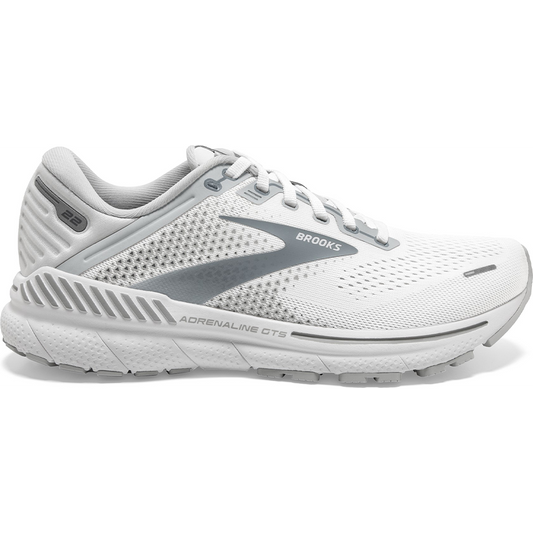 Women's Brooks Adrenaline GTS 22, White/Oyster/Primer Grey, 8.5 B Medium