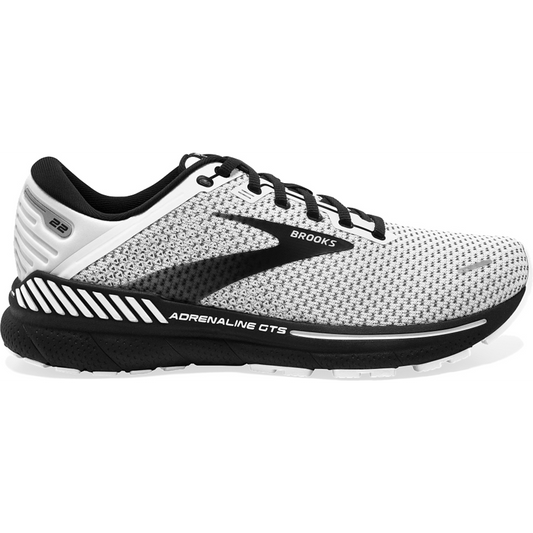 Women's Brooks Adrenaline GTS 22, White/Grey/Black, 8 B Medium
