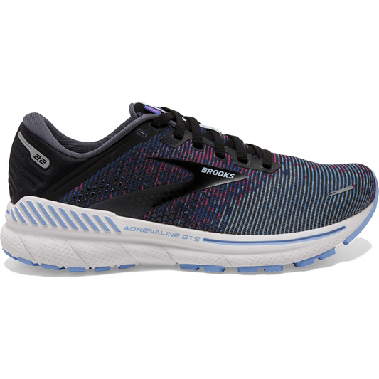 Women's Brooks Adrenaline GTS 22, Lavender/Black/Grey, 10.5 B Medium