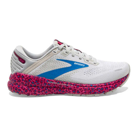 Women's Brooks Adrenaline GTS 22, White/Oyster/Brilliant, 5.5 B Medium