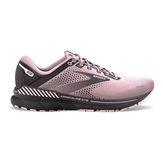 Women's Brooks Adrenaline GTS 22, Pink/Blackened Pearl, 6.5 B Medium