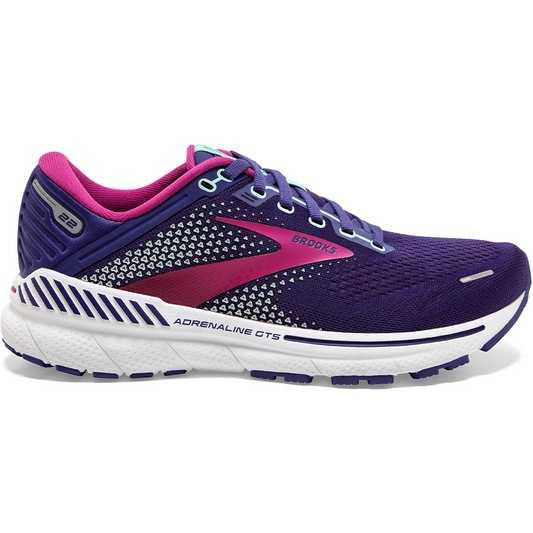 Women's Brooks Adrenaline GTS 22, Navy/Yucca/Pink, 5 B Medium