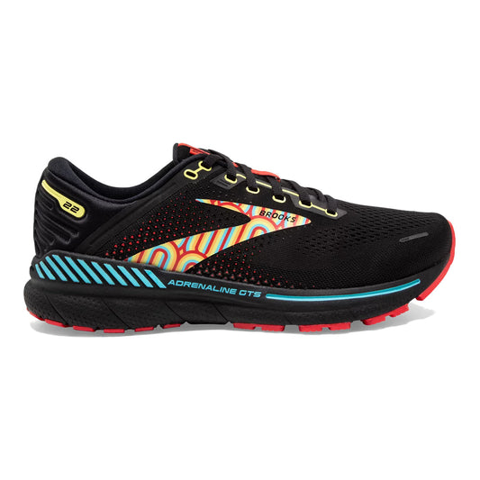 Women's Brooks Adrenaline GTS 22, Black/Blue/Bittersweet, 11.5 B Medium