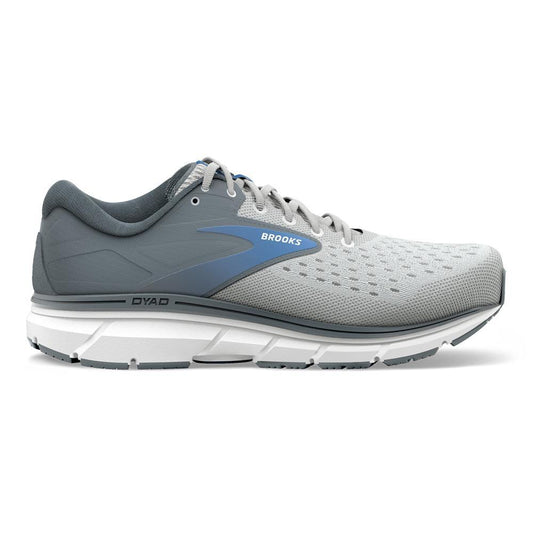 Women's Brooks Dyad 11, Grey/White/Blue, 8 2E Extra Wide