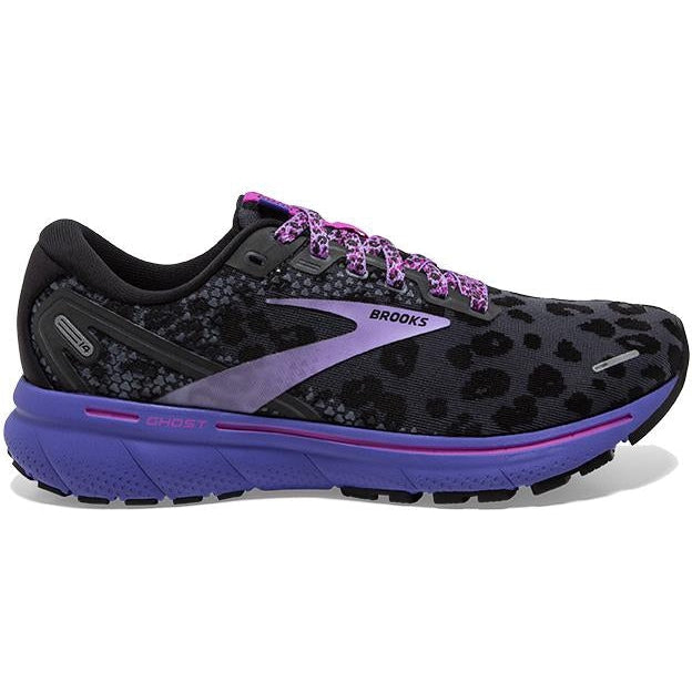 Women's Brooks Ghost 14, Ebony/Black/Purple, 10 B Medium