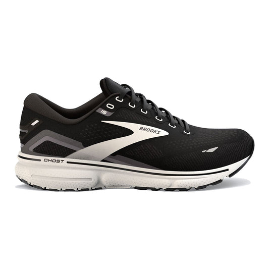 Women's Brooks Ghost 15, Black/Blackened Pearl/White, 12 D Wide