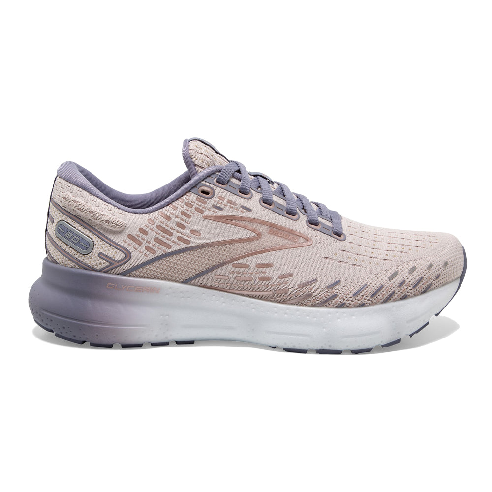 Women's Brooks Glycerin 20, Lilac/Silver Bullet/Pink, 12 B Medium