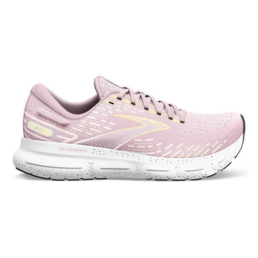 Women's Brooks Glycerin 20, Pink/Yellow/White, 10.5 B Medium